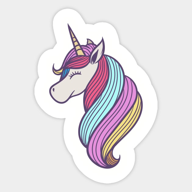 Cute White Unicorn Design Sticker by PinkCrushed